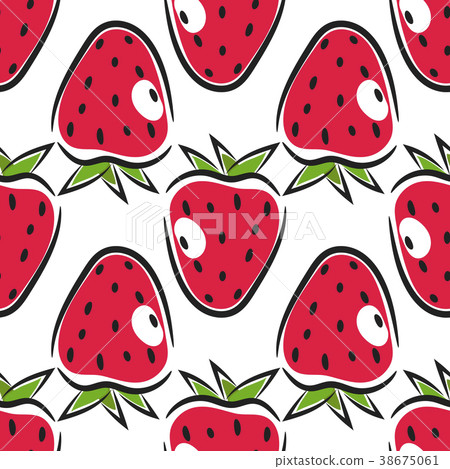 Seamless strawberry pattern. 38675061