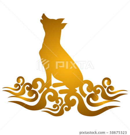 Chinese new year. Dog silhouette Chinese new year. Dog silhouette 38675323