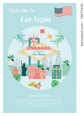 Welcome to Las Vegas Poster with landmarks Welcome to Las Vegas Poster with landmarks 38675440