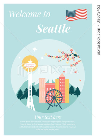 Vector illustration of Seattle city with landmarks Vector illustration of Seattle city with landmarks 38675452