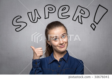 Woman showing thumb Woman showing thumb 38676041