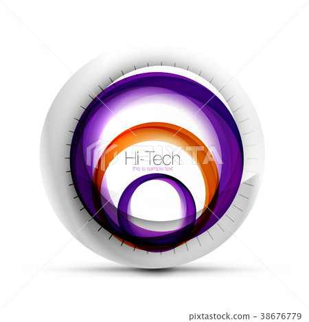Digital techno sphere web banner, button or icon 38676779
