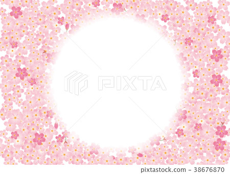 Spring image background (Sakura pattern) analog touch | cherry illustration | cherry wreath cherry ornament 38676870