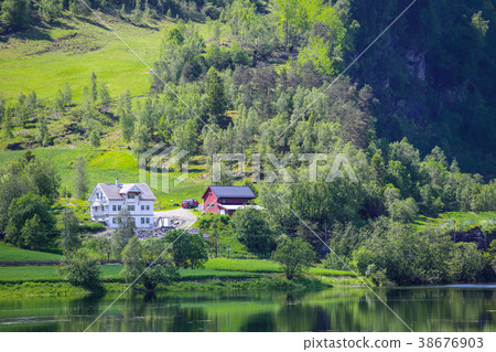 Lake landscape in Norway 38676903