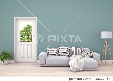 Living room interior in modern style, 3d render Living room interior in modern style, 3d render 38677016