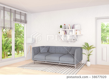 Living room interior in modern style, 3d render Living room interior in modern style, 3d render 38677020