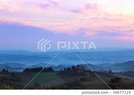 foggy morning at the Toscana 38677129