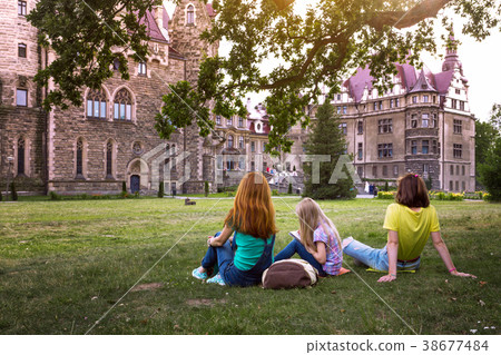 Happy family - mom and two daughters Happy family - mom and two daughters 38677484