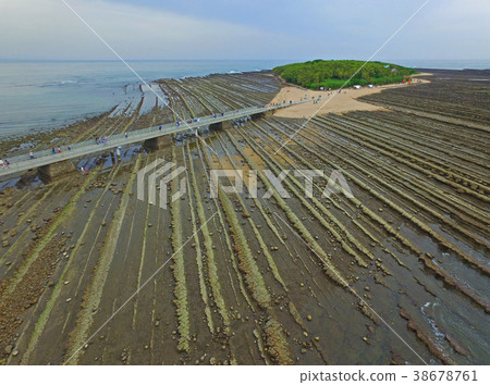 Aerial view of Qingdao demon laundry rock Aerial view of Qingdao demon laundry rock 38678761