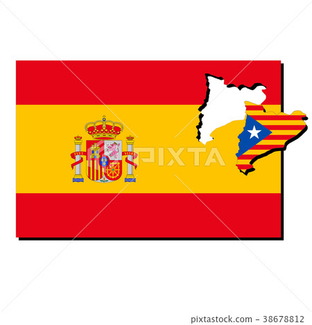 Spain and Catalonia Flags 38678812