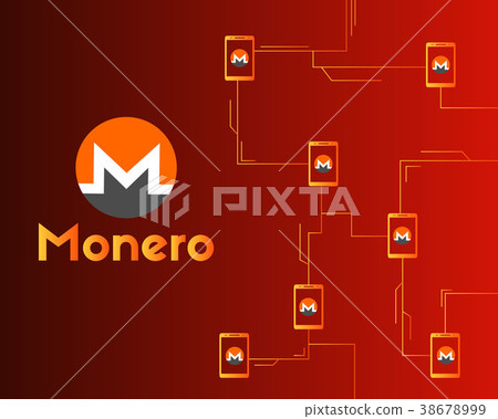 Cryptocurrency monero connected background 38678999