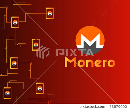 Cryptocurrency monero connected background Cryptocurrency monero connected background 38679000