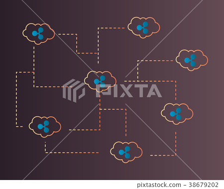 Ripple cryptocurrency on cloud network style Ripple cryptocurrency on cloud network style 38679202