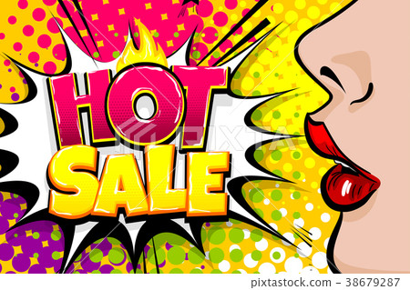 Seasonal sale woman pop art vintage poster 38679287