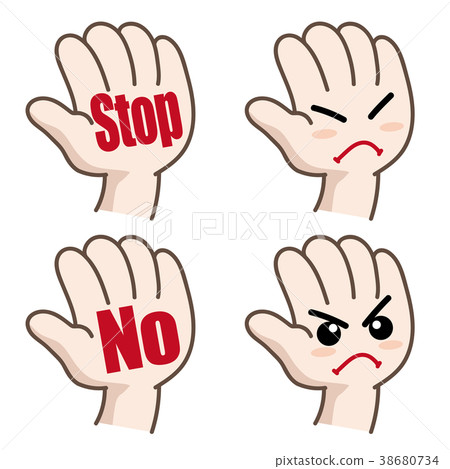 Hand sign · Prohibited · pictogram 38680734