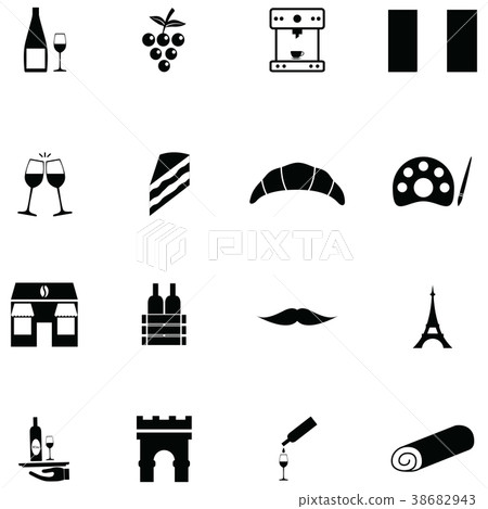 french icon set 38682943