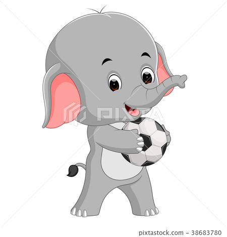 funny elephant cartoon with ball 38683780