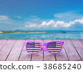 Sunglasses with american flag on wooden table 38685240
