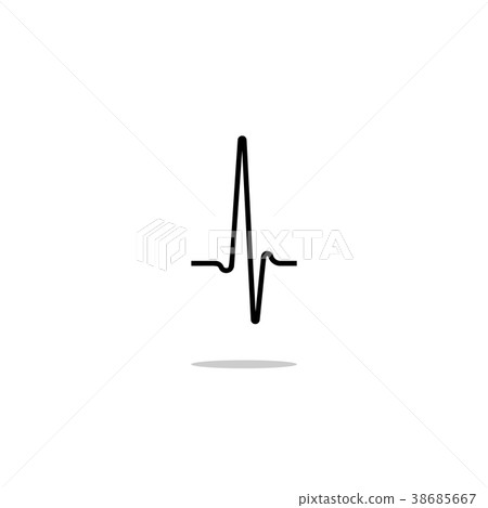 Black isolated pulse line icon 38685667