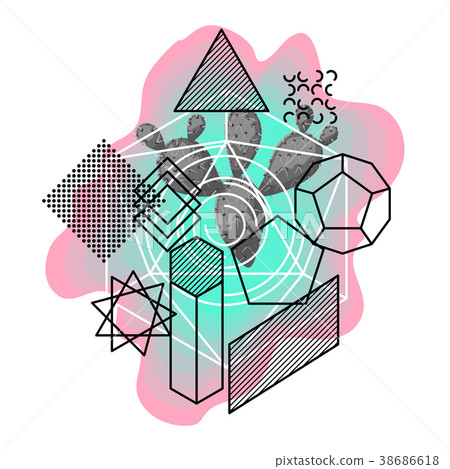 Background with abstract geometric shapes and 38686618