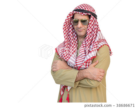 Portrait of Arab businessman isolated background Portrait of Arab businessman isolated background 38686671