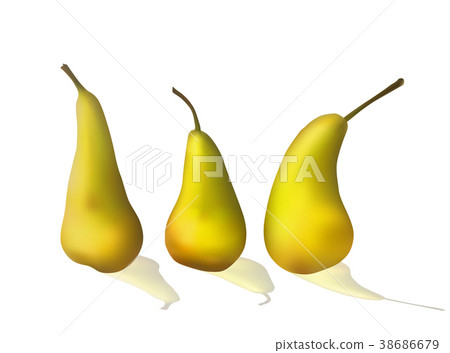 Set of bright yellow pears. Set of bright yellow pears. 38686679
