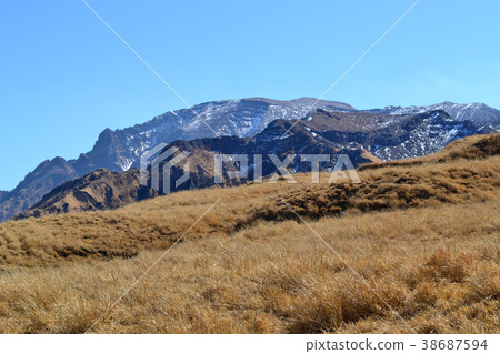 A view of Aso mountain from Aso panorama line (prefectural road Route 111) A view of Aso mountain from Aso panorama line (prefectural road Route 111) 38687594
