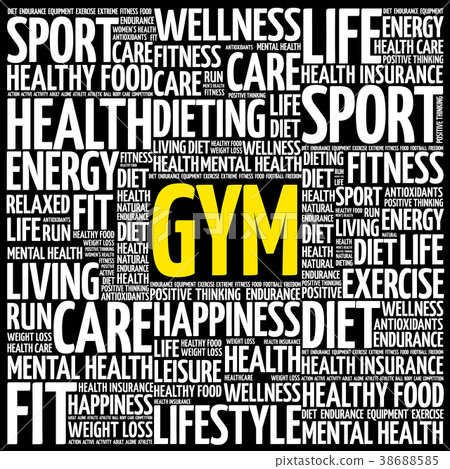 GYM word cloud collage background 38688585