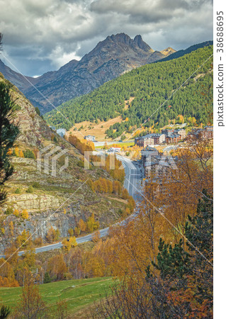 Nice landscape from a mountains in country Andorra 38688695