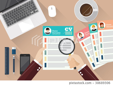 Hand writing CV application paper sheet 38689306