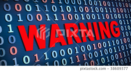 Red warning sign and binary code - Stock Illustration [38689377] - PIXTA