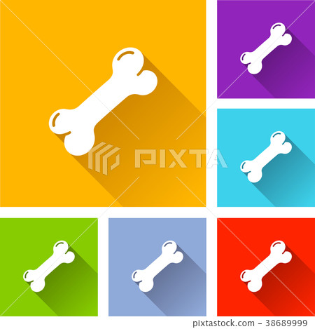bone icons with long shadow 38689999