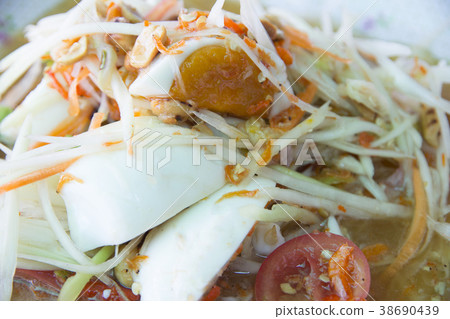 Thai Style Papaya Salad with Satled Eggs 38690439