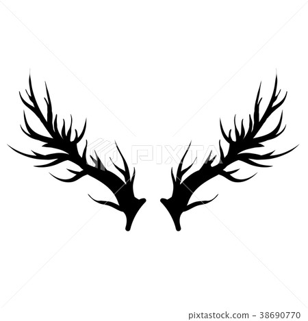 Deer Horns Silhouette Isolated 38690770