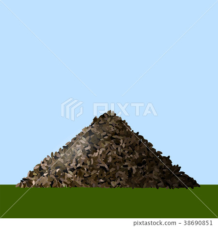 Brown Chia Seeds on Blue Background 38690851