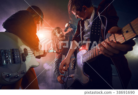 Teenagers are playing rock. Teenagers are playing rock. 38691690