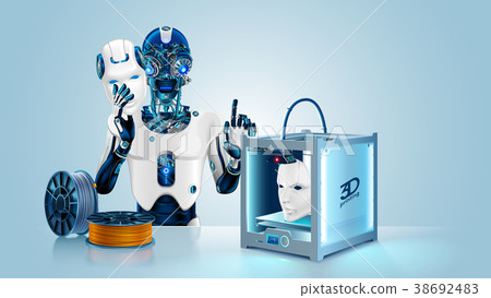 Anthropoid robot printed mask on 3d printer 38692483
