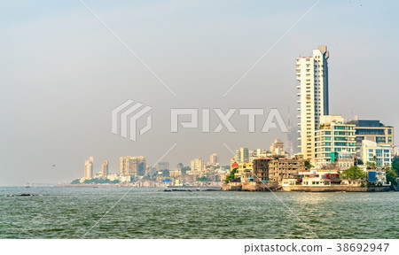 Panaroma of Mumbai from Haji Ali Dargah. India 38692947