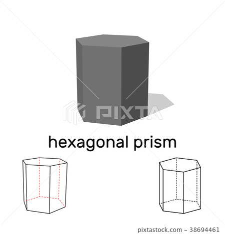 Hexagonal prism. Geometric shape. 38694461