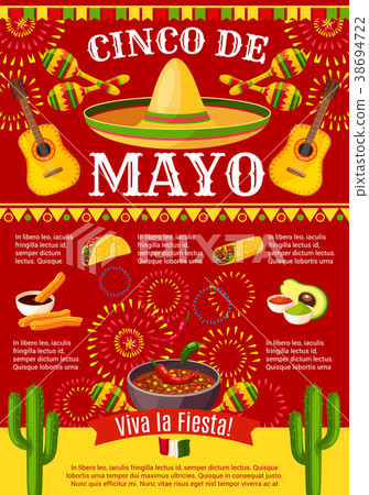 Mexican Cinco de Mayo vector holiday fiesta poster 38694722