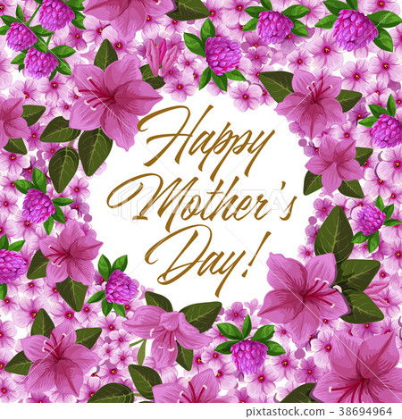 Mother Day flower frame for Spring holiday card 38694964