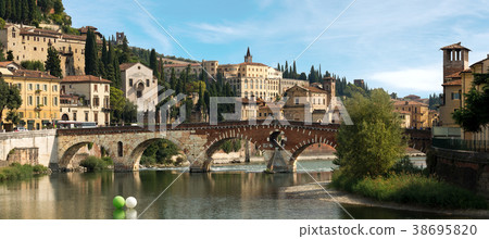 Ponte Pietra and Adige River - Verona Italy 38695820