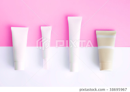 Beauty cosmetic products mockup, flatlay Beauty cosmetic products mockup, flatlay 38695967
