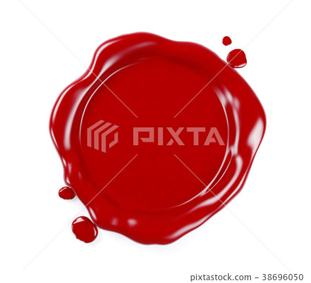 Red wax seal isolated on white background Red wax seal isolated on white background 38696050