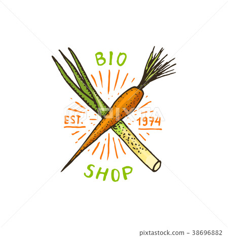 Healthy Organic food logos set or labels and 38696882