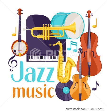Jazz music festival background with musical 38697245