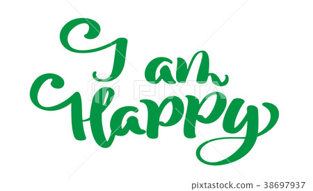 I am happy Hand drawn vector text phrase I am happy Hand drawn vector text phrase 38697937