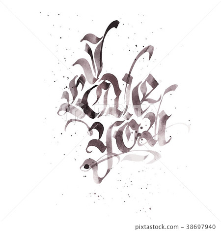 gothic I love you. Vector Valentines Day text with gothic I love you. Vector Valentines Day text with 38697940