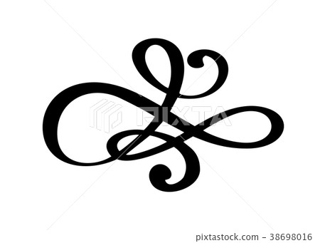 hand drawn flourish Calligraphy elements. Vector 38698016