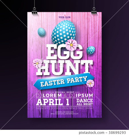 Vector Egg Hunt Easter Party Flyer Illustration 38699293